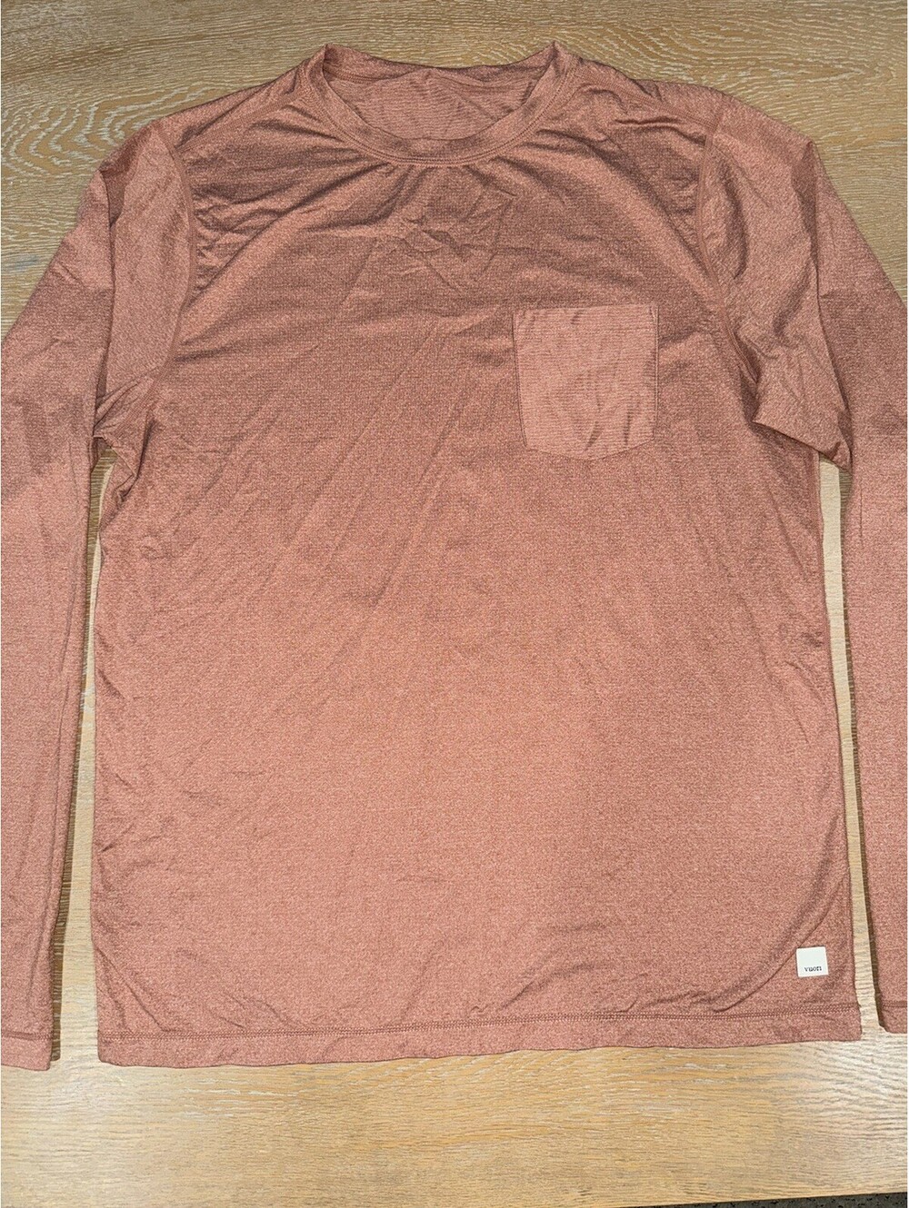 Vuori Tradewind Performance Orange Long Sleeve Pocket Men's Sz Med/Lg?